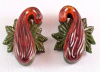 BP194 pr 2 color bakelite squash dress clips